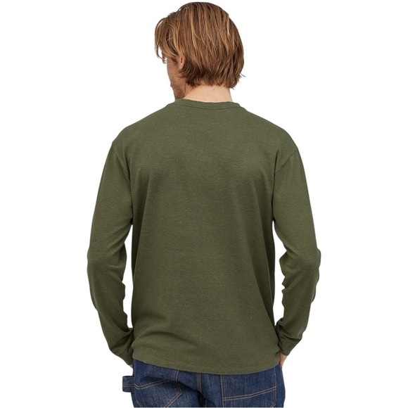 PATAGONIA Industrial Green Long Sleeved Work Henley Pocket Tee Shirt 53390 - Picture 2 of 12
